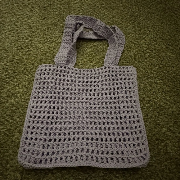 Chic Lavender Summer Crochet Tote Book Bag - Picture 4 of 6